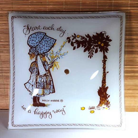 Vintage Holly Hobby Ceiling Light Glass Shade Cover 1970s Mid Century - Picture 1 of 16